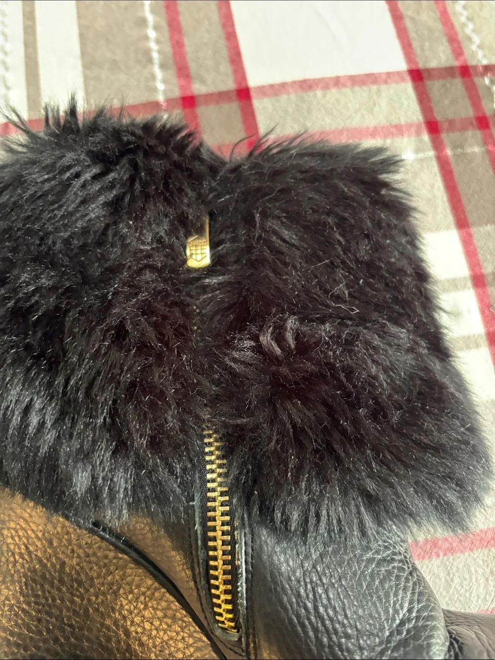 Vince Camuto Black Faux-Fur Mid-Calf Winter Boots